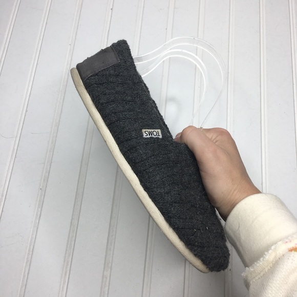 Toms Gray Sweater Slip Ons - Picture 3 of 6